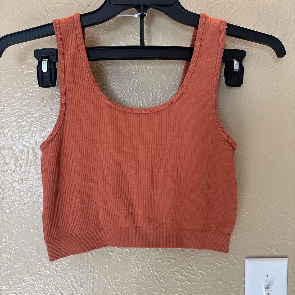 PacSun Terracotta Ribbed Crop Top